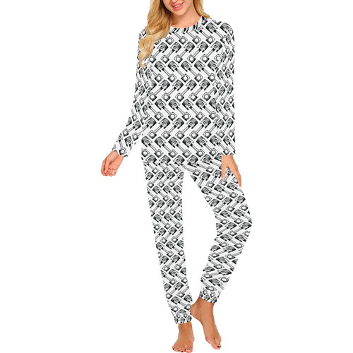 Engine Piston Pattern Print Design 03 Women's All Over Print Pajama Set