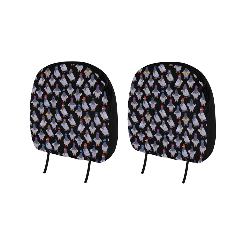 Pigeon Pattern Print Design 04 Car Headrest Cover