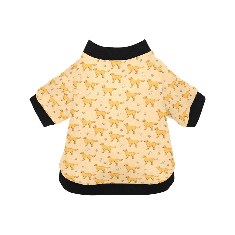 Golden Retriever Pattern Print Design 04 All Over Print Pet Dog Round Neck Fuzzy Shirt