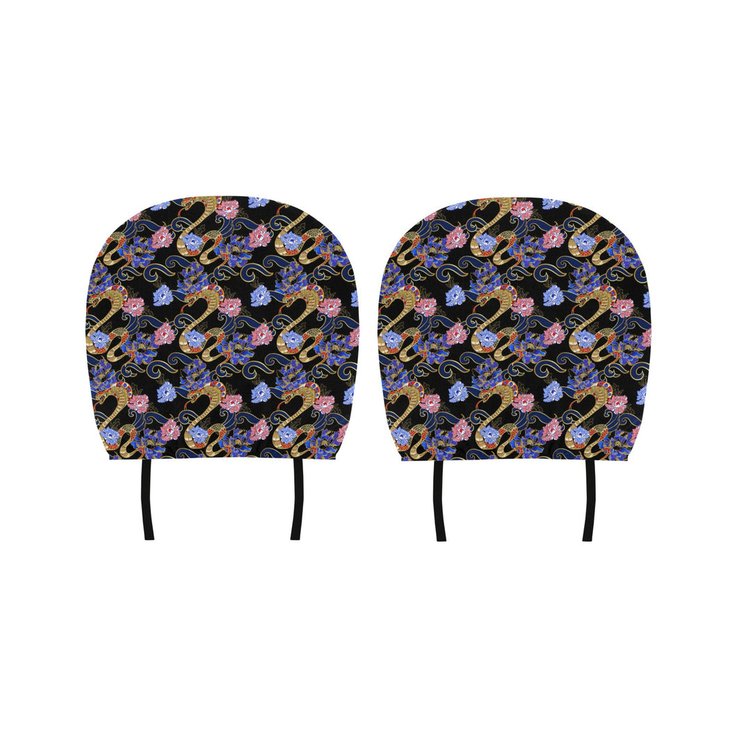 Snake Flower Pattern Car Headrest Cover