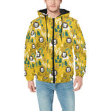 Lion Pattern Print Design 01 Men's Padded Hooded Jacket(ModelH42)