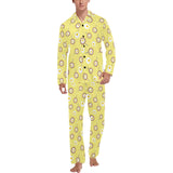 Fried Eggs Pattern Print Design 03 Men's Long Pajama Set