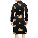 Sandwich Pattern Print Design 03 Men's Long Sleeve Belted Night Robe