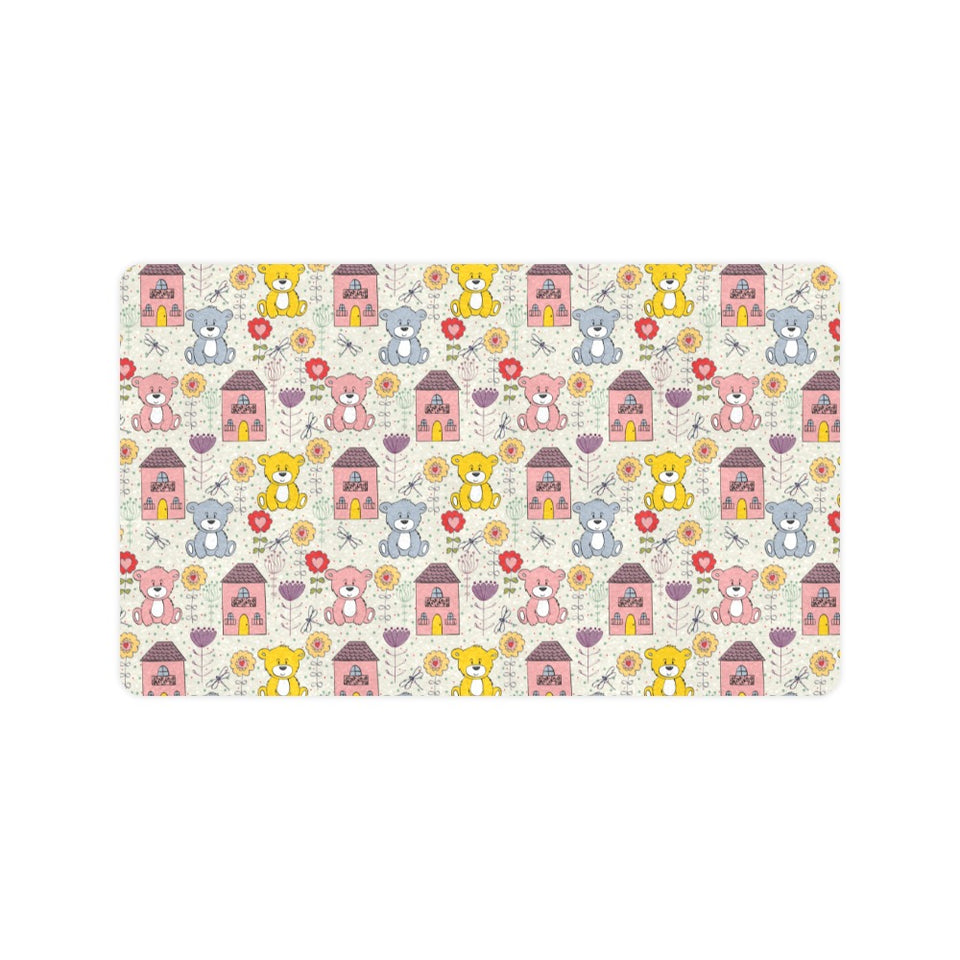 Teddy Bear Pattern Print Design 04 Doormat