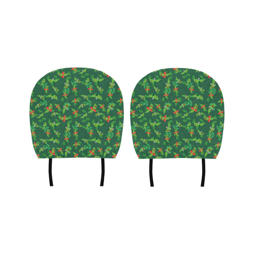 Green Peas Pattern Print Design 05 Car Headrest Cover