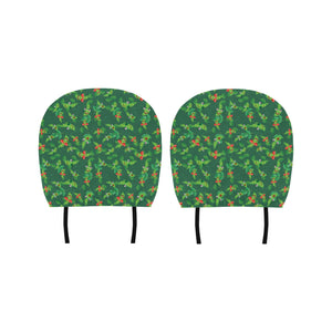 Green Peas Pattern Print Design 05 Car Headrest Cover