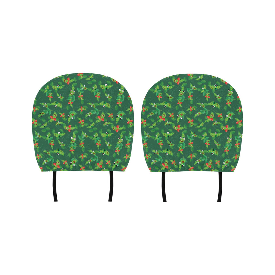 Green Peas Pattern Print Design 05 Car Headrest Cover