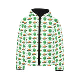 Alien Pattern Print Design 02 Kids' Boys' Girls' Padded Hooded Jacket