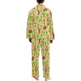 Hedgehog Pattern Print Design 02 Men's Long Pajama Set