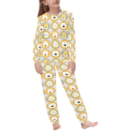 Lion Pattern Print Design 04 Kids' Boys' Girls' All Over Print Pajama Set