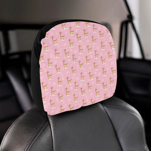 Giraffe Pattern Print Design 01 Car Headrest Cover