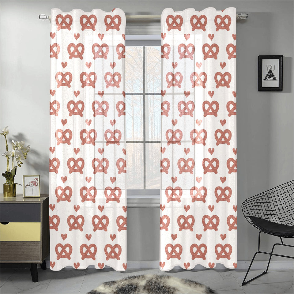 Pretzels Pattern Print Design 01 Gauze Curtain