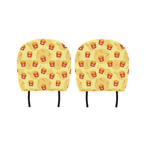 French Fries Pattern Background Car Headrest Cover