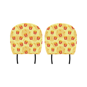 French Fries Pattern Background Car Headrest Cover