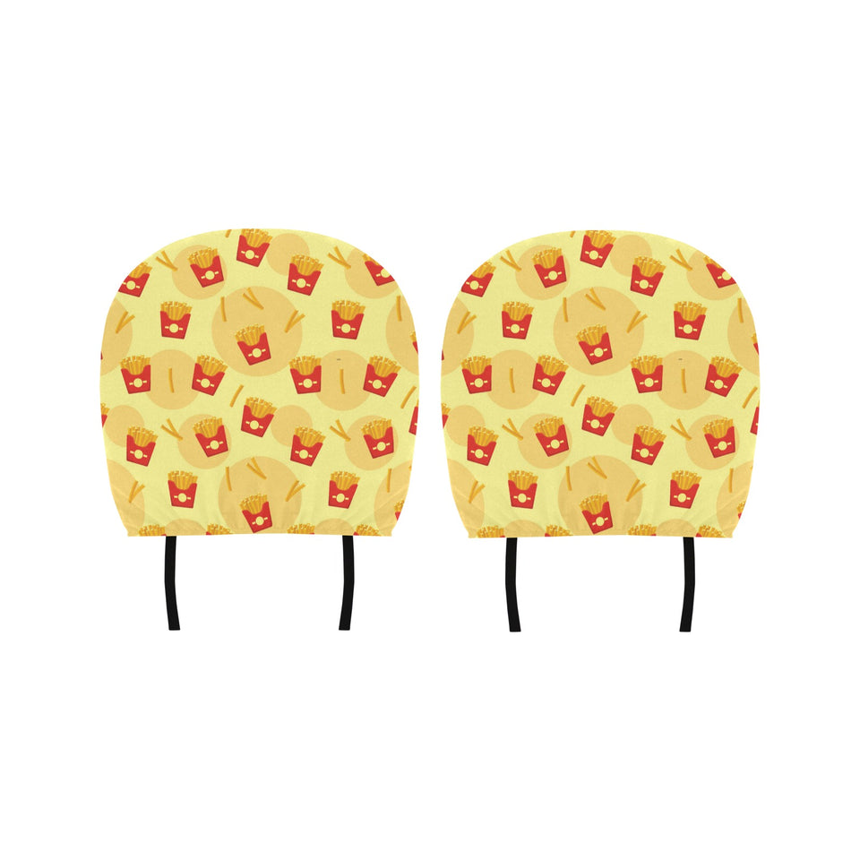 French Fries Pattern Background Car Headrest Cover