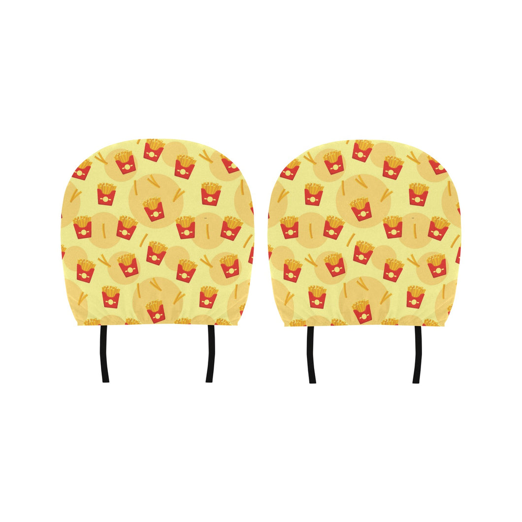 French Fries Pattern Background Car Headrest Cover