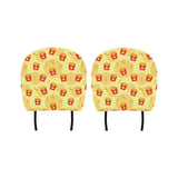 French Fries Pattern Background Car Headrest Cover