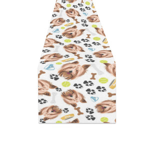 Yorkshire Terrier Pattern Print Design 05 Table Runner