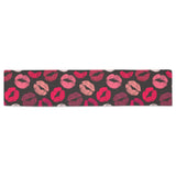 Lips Pattern Print Design 02 Table Runner