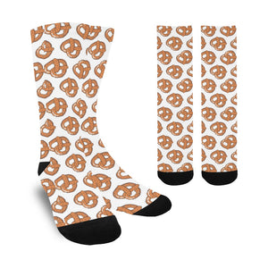 Pretzels Pattern Print Design 05 Crew Socks