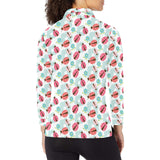 Ladybug Pattern Print Design 03 Women's Long Sleeve Polo Shirt