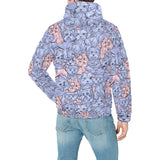 Yorkshire Terrier Pattern Print Design 02 Men's Padded Hooded Jacket(ModelH42)