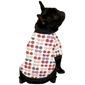 Sun Glasses Pattern Print Design 04 All Over Print Pet Dog Round Neck Fuzzy Shirt