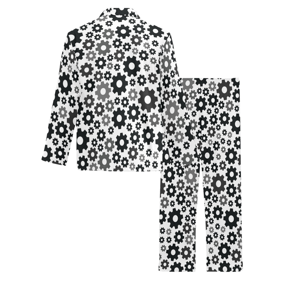 Gear Pattern Print Design 01 Men's Long Pajama Set