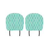 Seahorse Green Pattern Car Headrest Cover