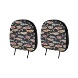 Whale Flower Tribal Pattern Car Headrest Cover