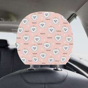 Pomeranian Pattern Car Headrest Cover