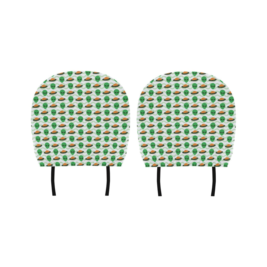 Alien Pattern Print Design 02 Car Headrest Cover