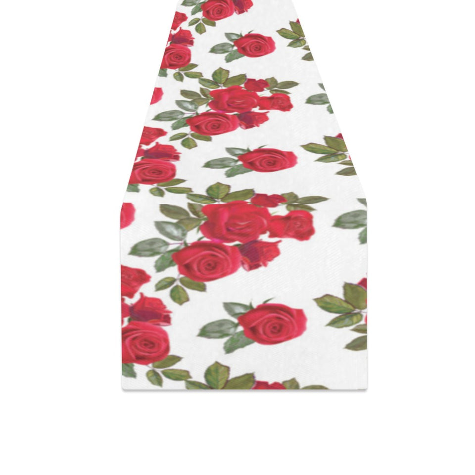 Rose Pattern Print Design 05 Table Runner