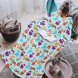 Teddy Bear Pattern Print Design 03 Blanket Robe with Sleeves