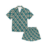 Greyhound Pattern Print Design 05 Kids' Boys' Girls' V-Neck Short Pajama Set