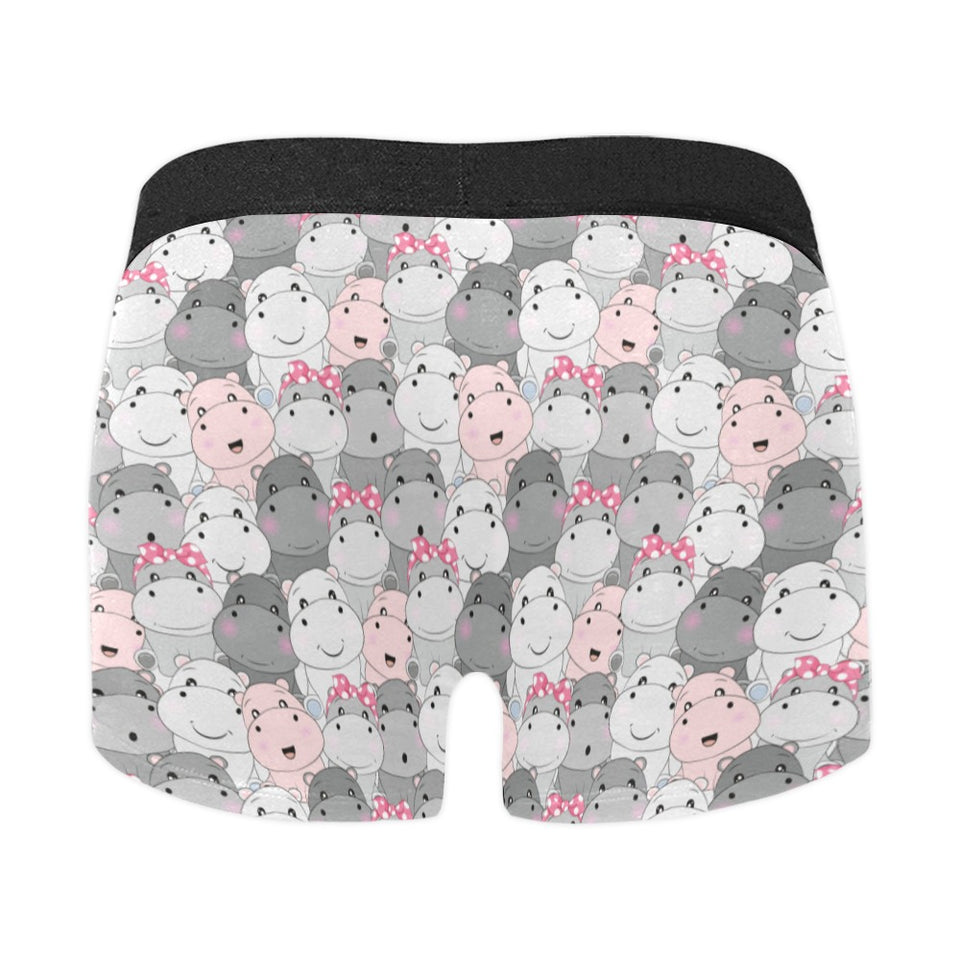 Hippopotamus Pattern Print Design 03 Men's All Over Print Boxer Briefs Men's Underwear