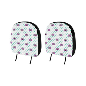 Camera Pattern Print Design 03 Car Headrest Cover