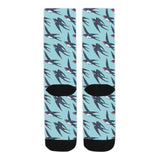 Swallow Pattern Print Design 01 Crew Socks