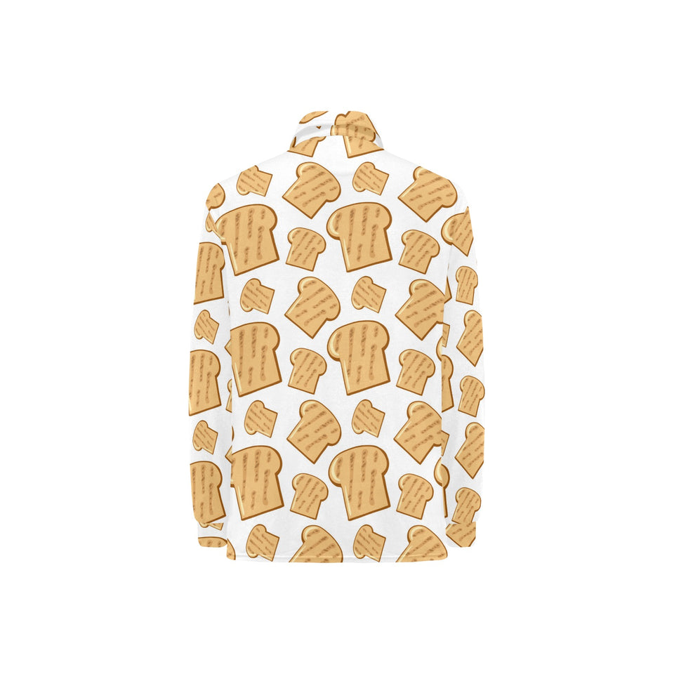 Bread Toast Pattern Print Design 05 Women's Long Sleeve Polo Shirt