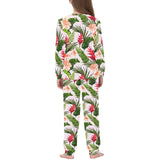 Heliconia Hibiscus Leaves Pattern Kids' Boys' Girls' All Over Print Pajama Set