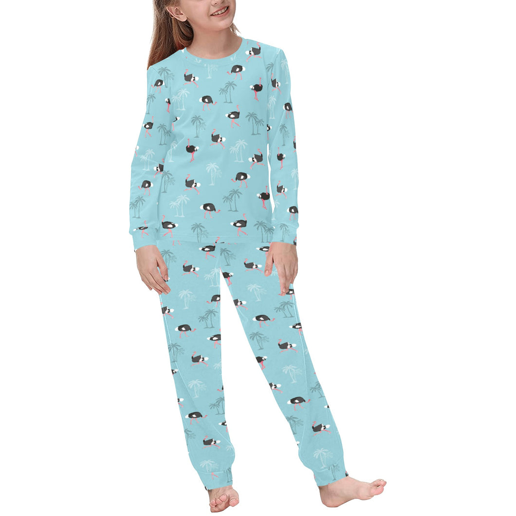 Ostrich Pattern Print Design 05 Kids' Boys' Girls' All Over Print Pajama Set