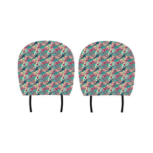 Tennis Pattern Print Design 01 Car Headrest Cover