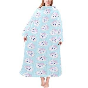 Yorkshire Terrier Pattern Print Design 01 Blanket Robe with Sleeves