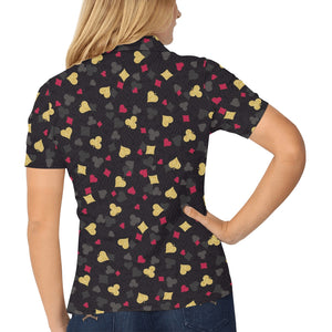 Casino Cards Suits Pattern Print Design 01 Women's All Over Print Polo Shirt