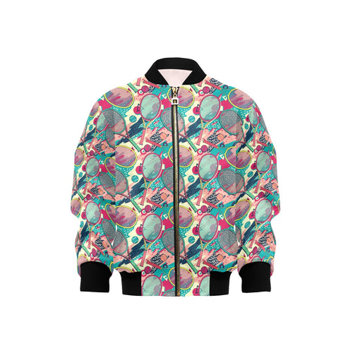 Tennis Pattern Print Design 01 Kids' Boys' Girls' Bomber Jacket