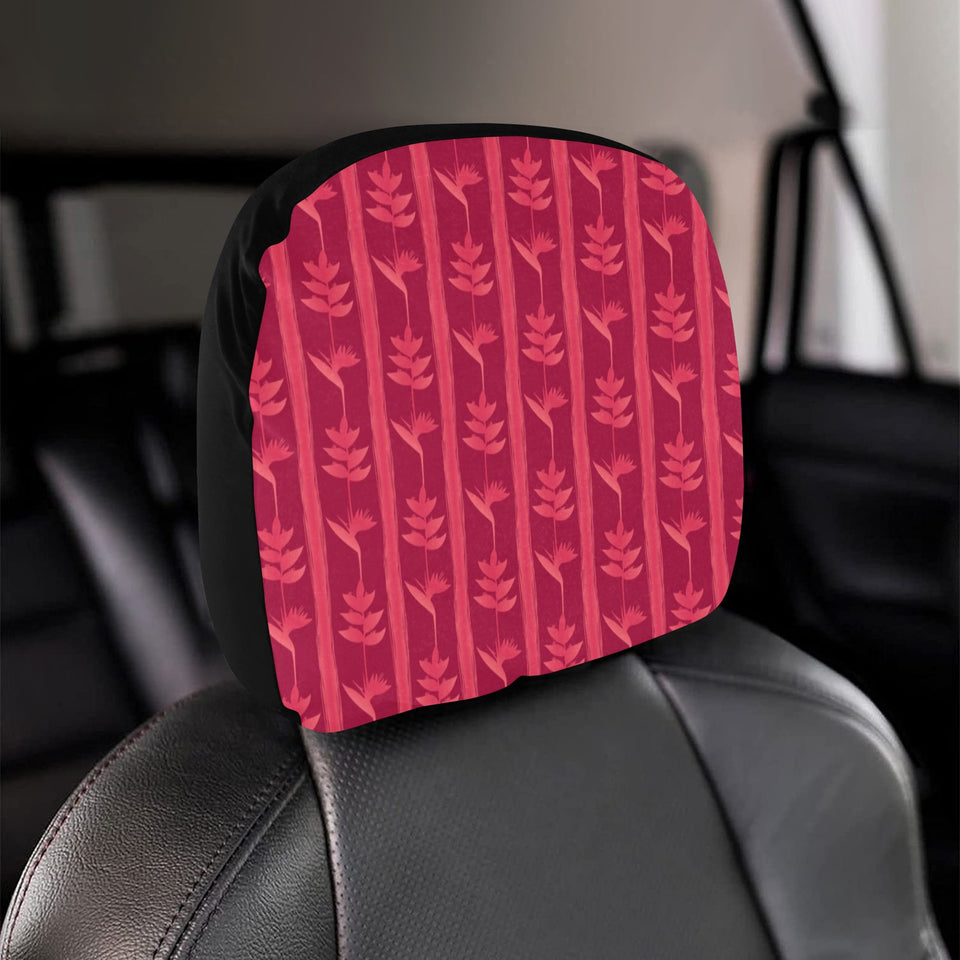 Heliconia Pink Pattern Car Headrest Cover