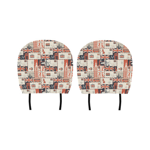 British Pattern Print Design 04 Car Headrest Cover