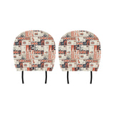 British Pattern Print Design 04 Car Headrest Cover