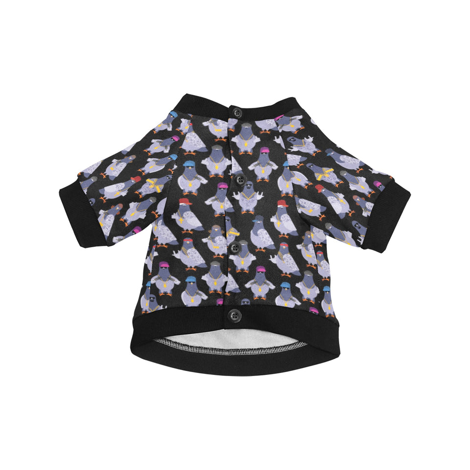 Pigeon Pattern Print Design 04 All Over Print Pet Dog Round Neck Fuzzy Shirt