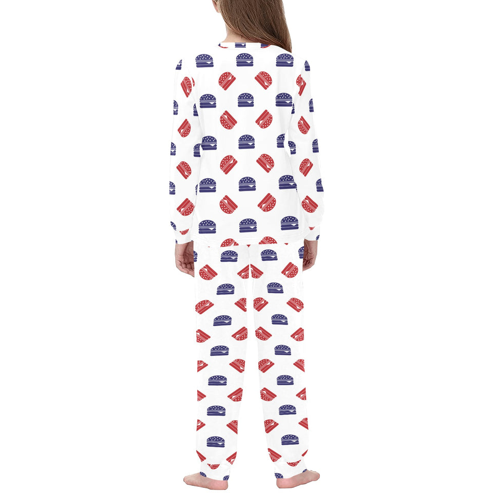 Hamburger Pattern Print Design 04 Kids' Boys' Girls' All Over Print Pajama Set